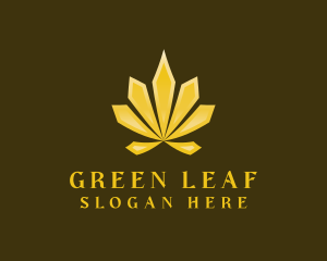 Golden Cannabis Weed logo design