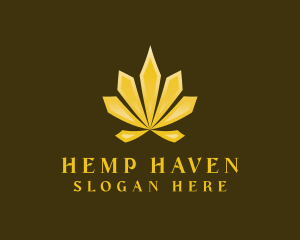 Golden Cannabis Weed logo design