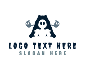 Ghost - Scary Ghost Letter A logo design