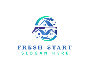 Refresh - House Cleaning Washer logo design