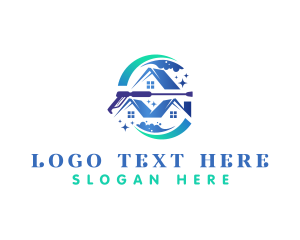 Hotel - House Cleaning Washer logo design