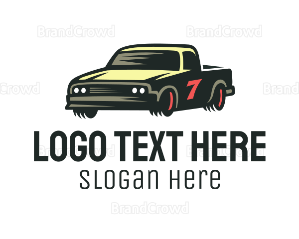 Pickup Truck Race Car Logo