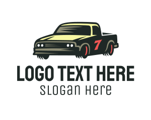 Vehicle - Pickup Truck Race Car logo design