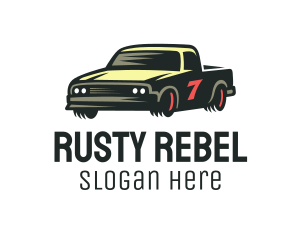 Pickup Truck Race Car logo design