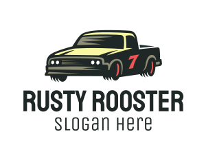 Pickup Truck Race Car logo design