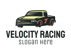 Pickup Truck Race Car logo design