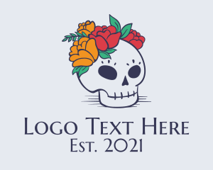 Corps - Mexican Floral Skull logo design