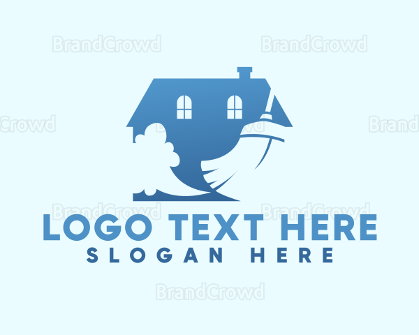 House Broom Cleaning Logo