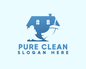 House Broom Cleaning logo design