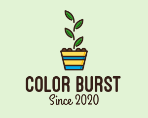 Colorful Plant Pot  logo design