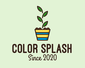Colorful Plant Pot  logo design