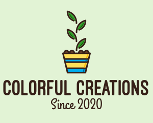 Colorful Plant Pot  logo design