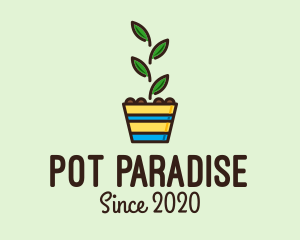 Pot - Colorful Plant Pot logo design