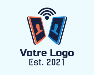 Customer Service - Mobile WiFi Telecommunication logo design