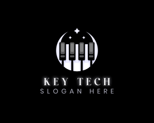 Moon Piano Keyboard logo design