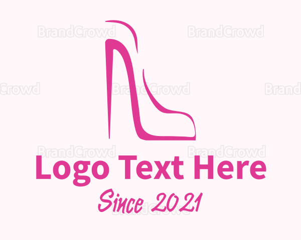 Minimalist Pink Stiletto Logo
