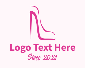 High Heels - Minimalist Pink Stiletto logo design