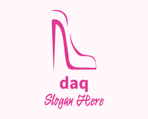 Minimalist Pink Stiletto  Logo