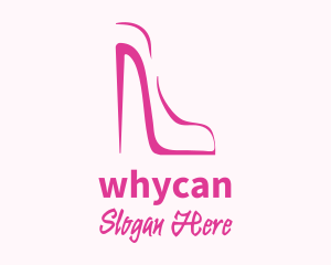 Minimalist Pink Stiletto  Logo