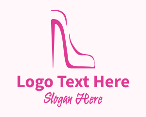 Minimalist Pink Stiletto  Logo