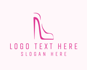 Minimalist Pink Stiletto  Logo