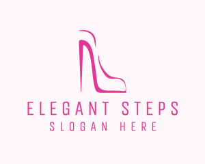 Minimalist Pink Stiletto  logo design