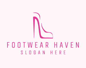 Minimalist Pink Stiletto  logo design