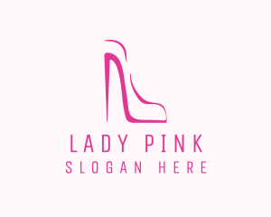 Minimalist Pink Stiletto  logo design