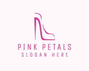 Minimalist Pink Stiletto  logo design