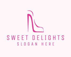 Minimalist Pink Stiletto  logo design