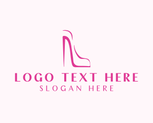 Fashion Brand - Minimalist Pink Stiletto logo design