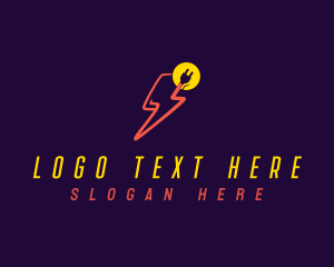 Electric - Lightning Power Plug logo design