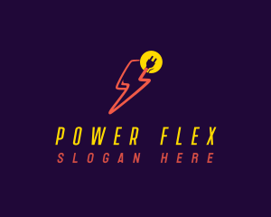 Lightning Power Plug logo design