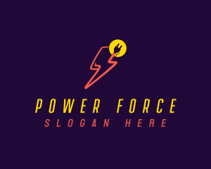 Lightning Power Plug logo design