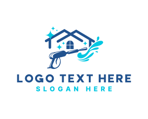 Cleaning - Pressure Washer Clean House logo design