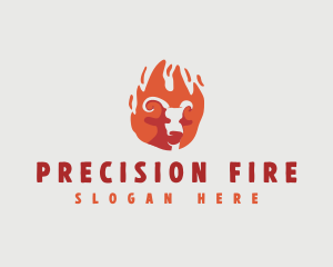 Barbecue Fire Beef logo design