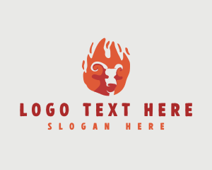 Fast Food - Barbecue Fire Beef logo design