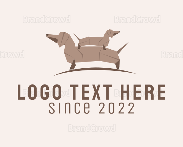 Dachshund Paper Origami Logo