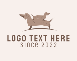 Veterinary - Dachshund Paper Origami logo design
