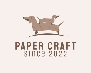 Dachshund Paper Origami  logo design