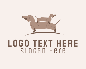 Dachshund Paper Origami  Logo