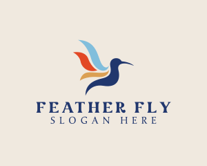 Flying Hummingbird Feathers logo design