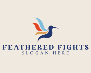 Flying Hummingbird Feathers logo design