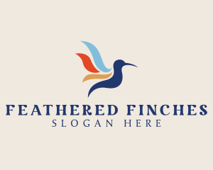 Flying Hummingbird Feathers logo design