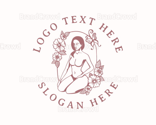 Floral Naked Woman Logo