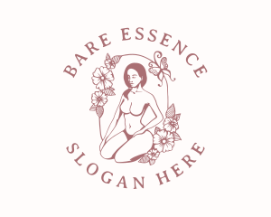 Naked - Floral Naked Woman logo design