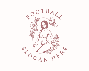 Seductive - Floral Naked Woman logo design