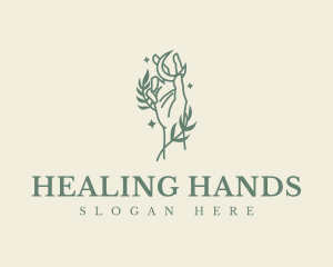 Wellness Hand Moon logo design