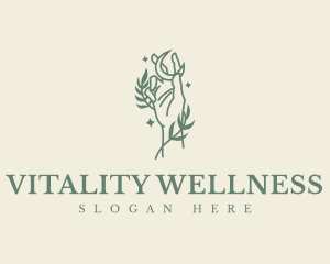 Wellness Hand Moon logo design