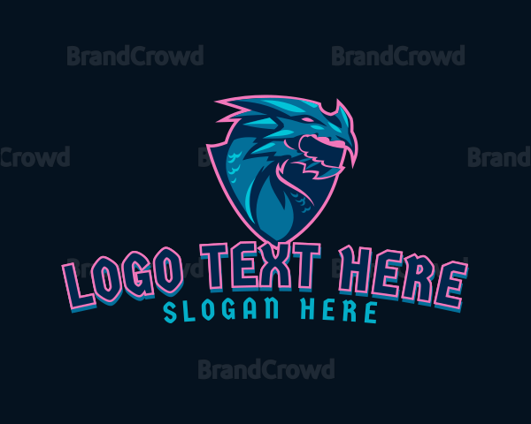 Shield Neon Dragon Logo